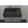 Castello Usa Amazon 30-inch Gray Left Vanity Set with Black Top and Gold Handles CB-MC-30G-GLD-2056L-BL